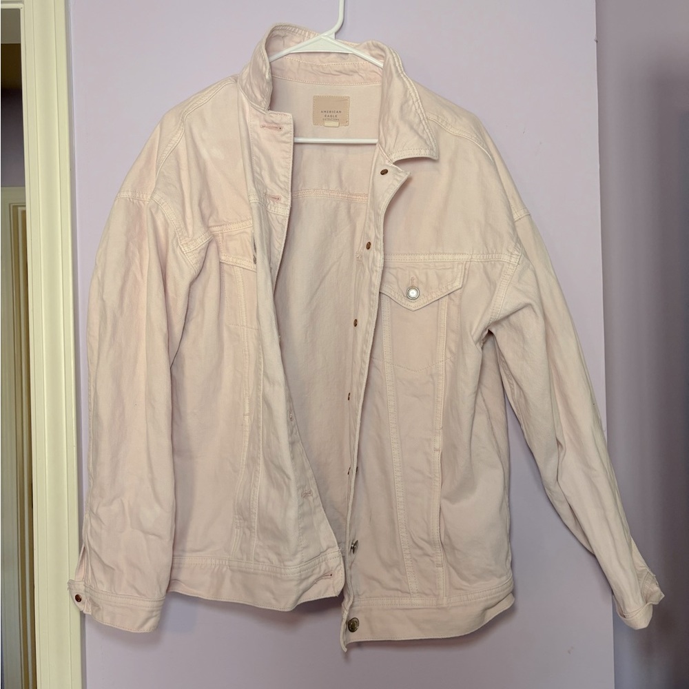American Eagle Pink Jean Jacket Size M